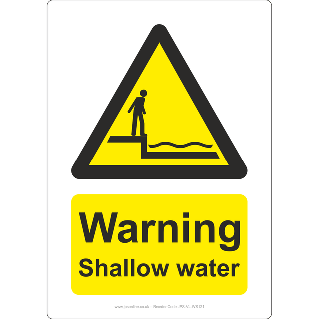 Warning Shallow Water Sign - JPS Online Ltd