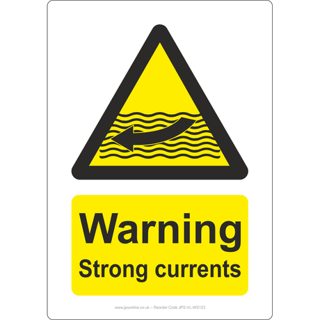 Warning Strong Currents Sign - JPS Online Ltd