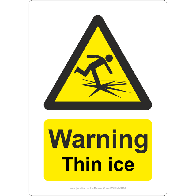 Warning Thin Ice Sign - JPS Online Ltd