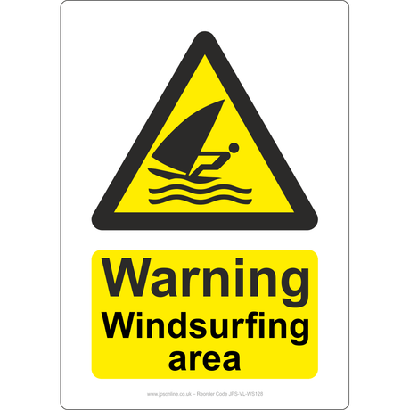 Warning Windsurfing Area Sign - JPS Online Ltd