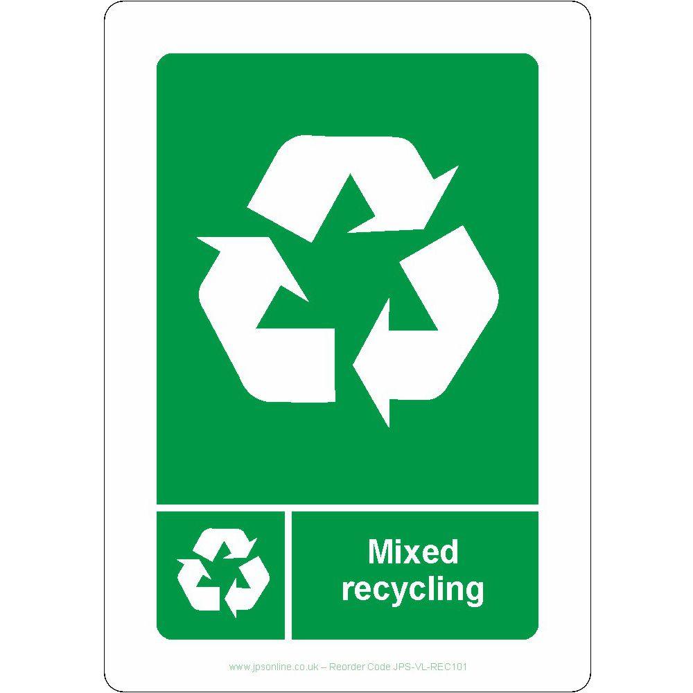 Mixed Recycling Sign - JPS Online Ltd