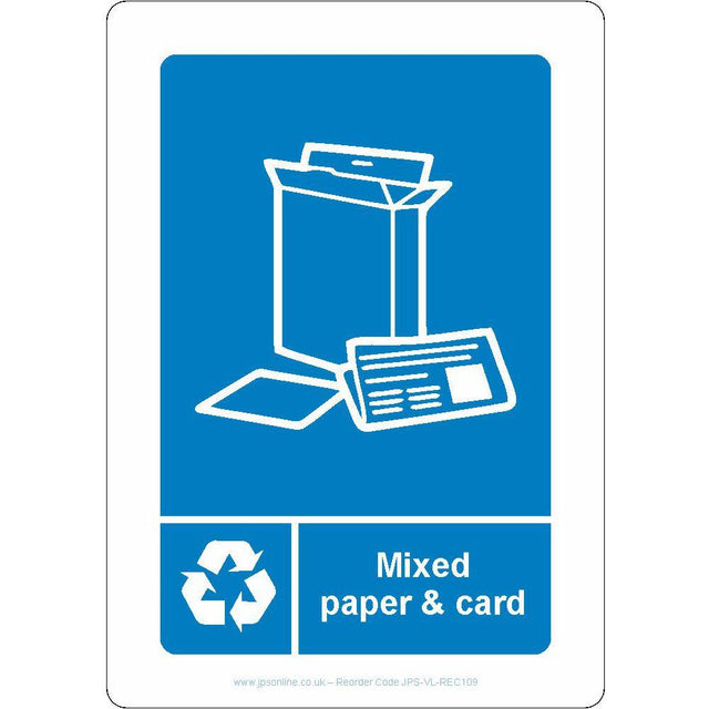 Mixed Paper & Card Sign - JPS Online Ltd