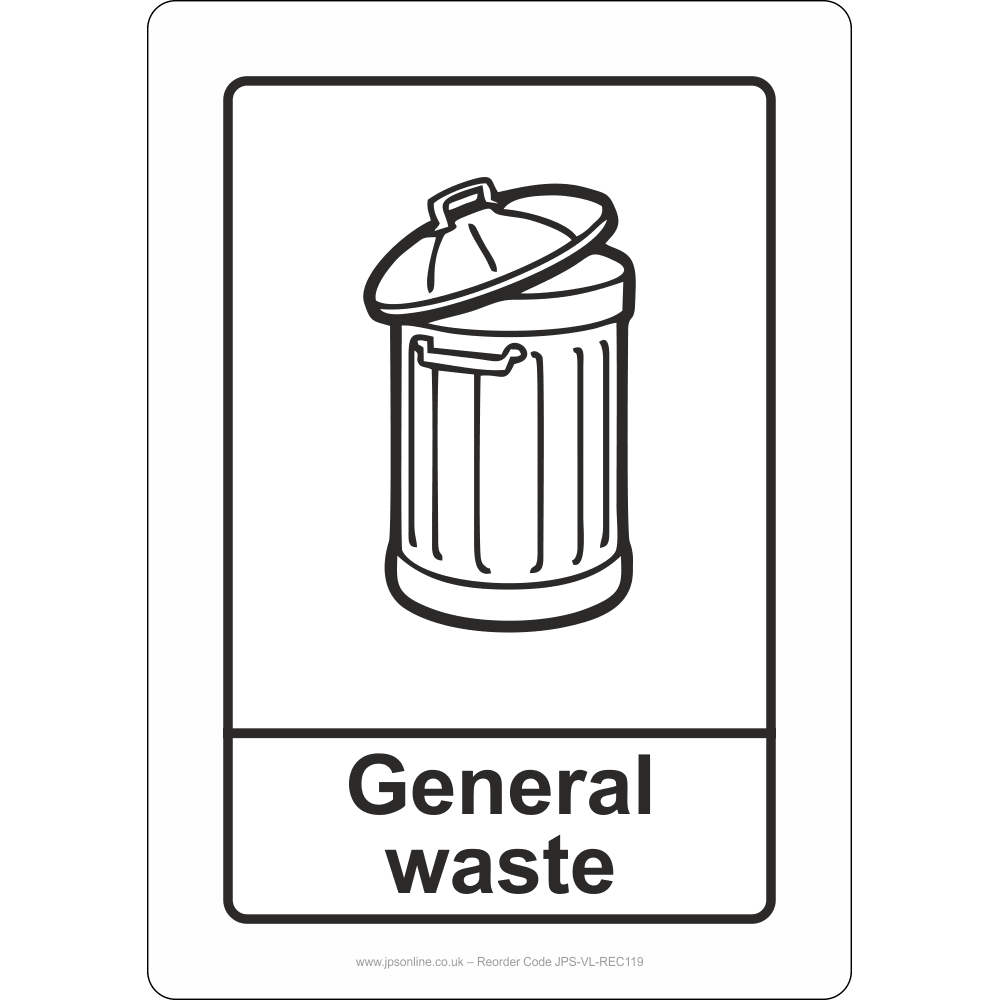Gen Wasste Sign General Waste Sign – JPS Online Ltd