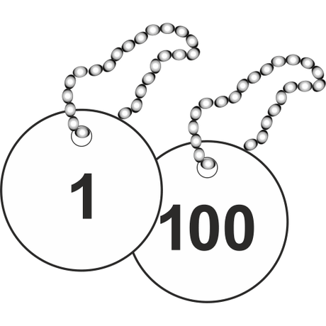 Numbered Valve Tags. Pack of 100 - JPS Online Ltd