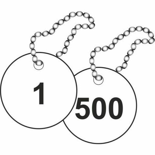 Numbered Valve Tags. Pack of 500 - JPS Online Ltd