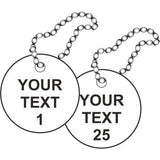 Custom Valve Tags. Pack of 25 - JPS Online Ltd