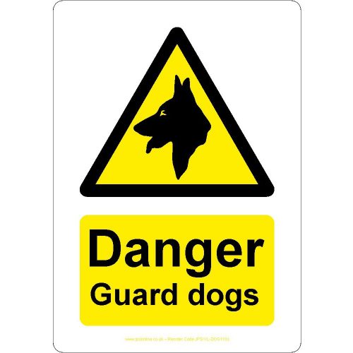 Danger guard dogs sign