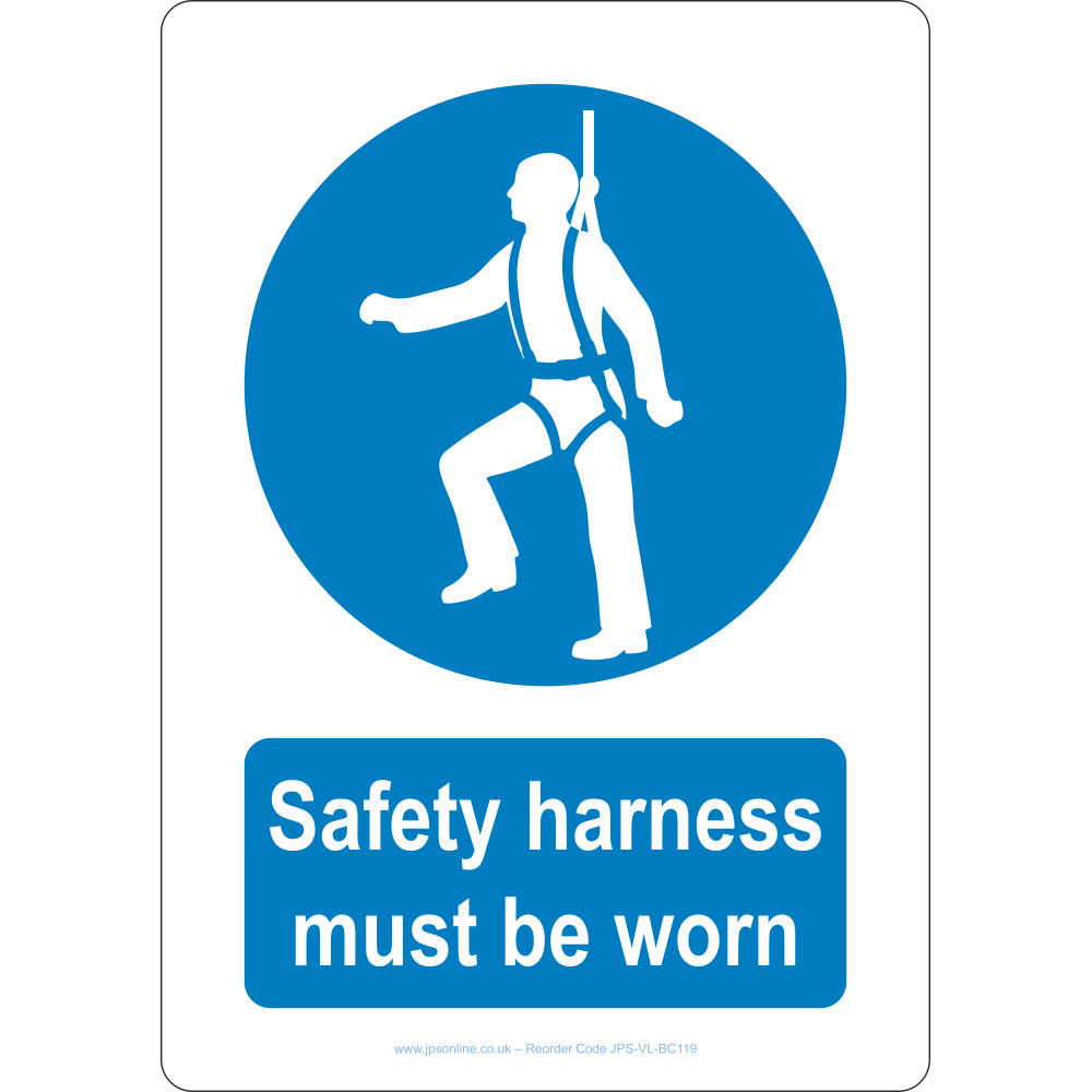 A5/A4/A3 STICKER OR FOAMEX SITE SAFETY SIGN SAFETY HARNESS MUST BE WORN 